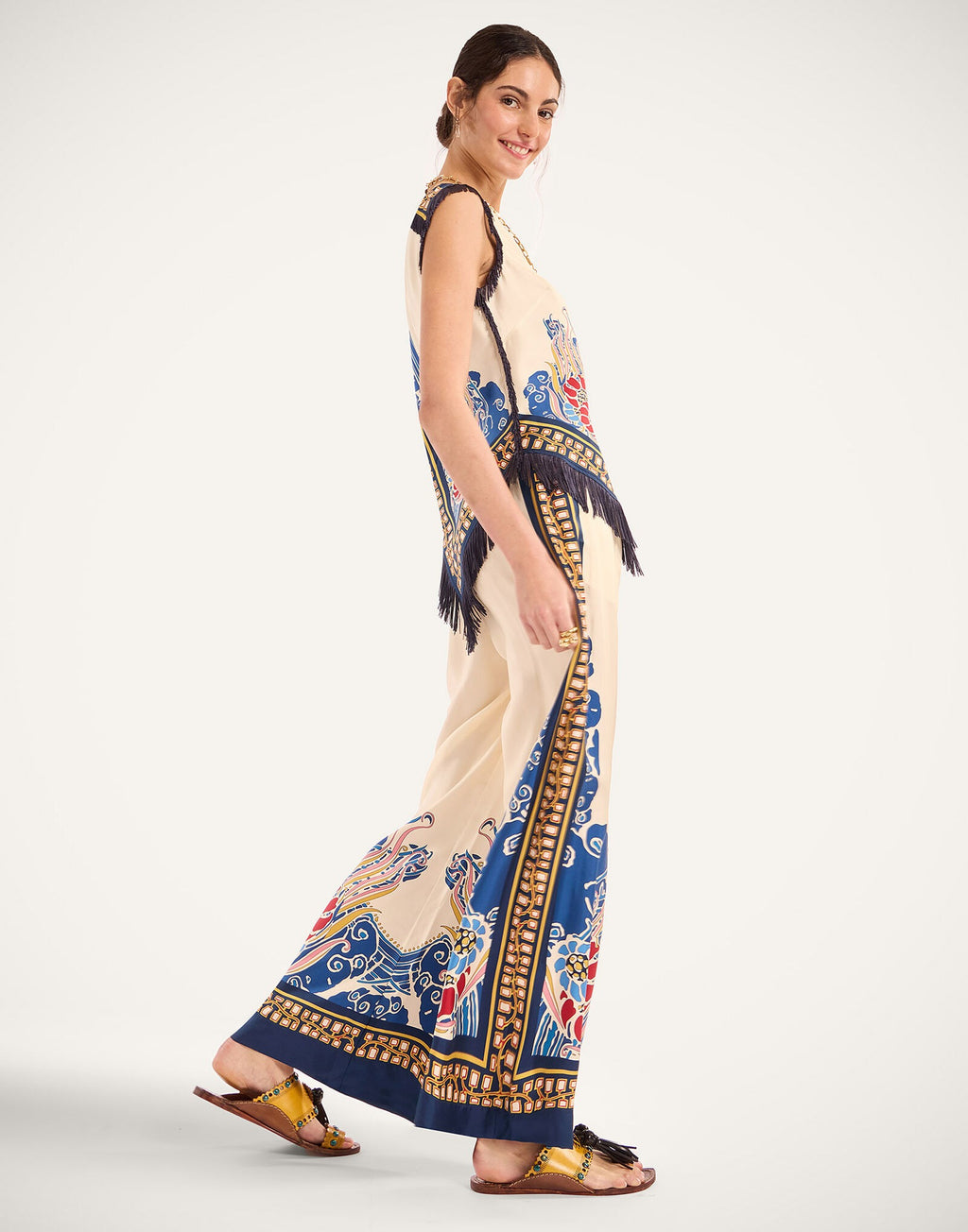 Bohemian Fringe Print Two-Piece Set