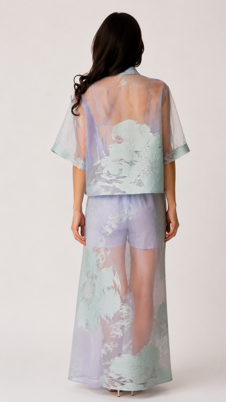 Ethereal Blossom Sheer Two-Piece Set