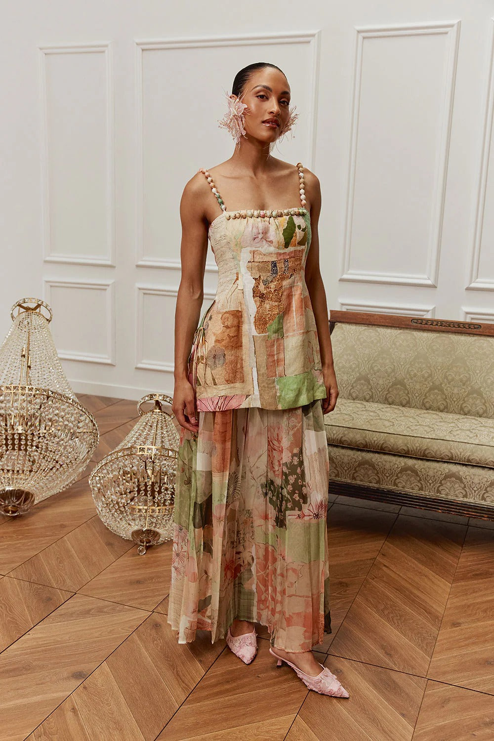 Blush Garden Mesh Two-Piece Set