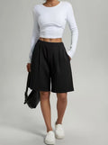 Womens Pants Womens Shorts Casual Loose Solid Color