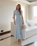 Eyelet Button Midi Dress