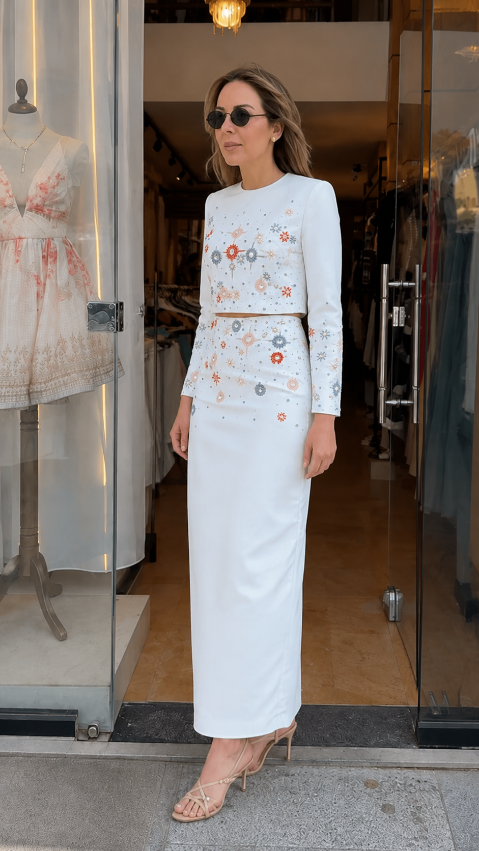 Celestial Star Embroidered Two-Piece Set