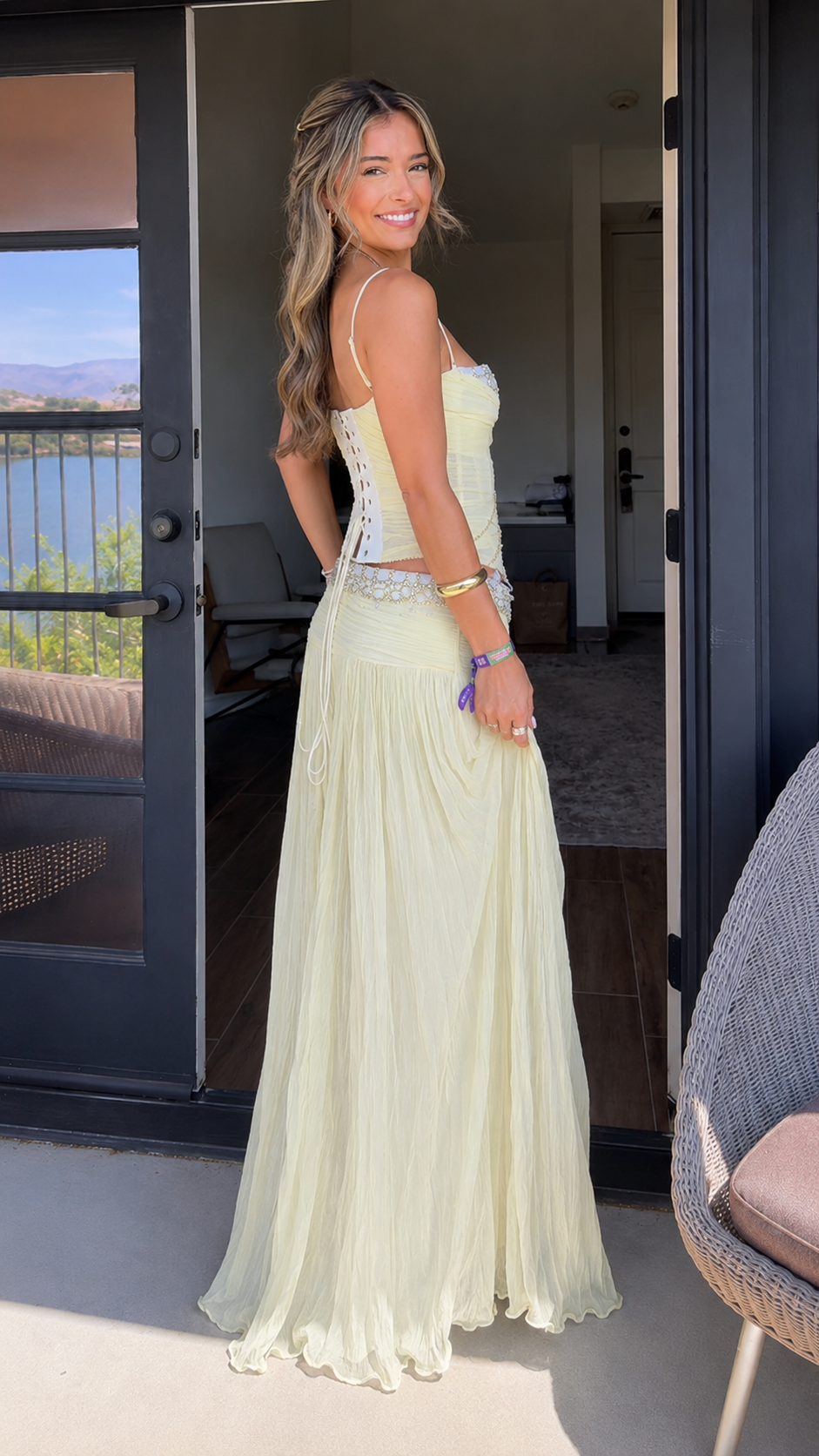 Dreamy Butter Yellow Corset Two-Piece Set