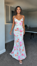 Blooming Romance Floral Cowl Maxi Dress