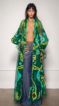 Vibrant Psychedelic Floral Sheer Maxi Duster