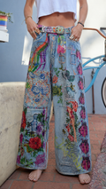 Vibrant Bohemian Embroidered Patchwork Jeans