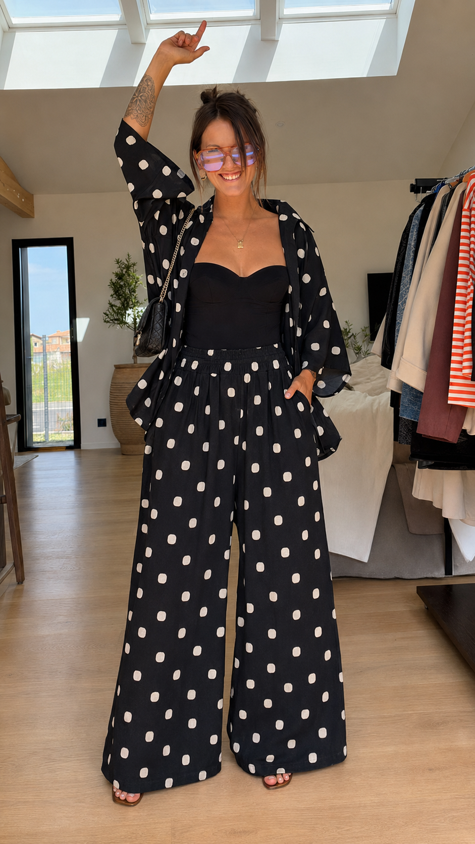 Polka Dot Sheer Two-Piece Set