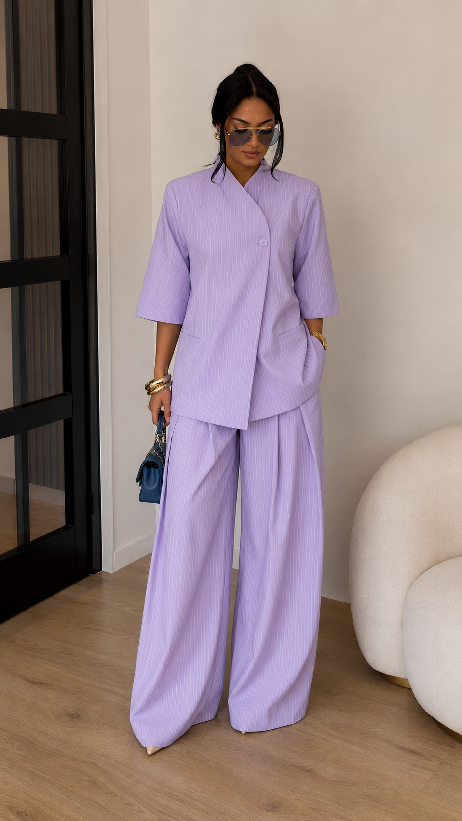 Chic Pinstripe Two-Piece Set