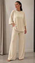 Knotted Oversized Wide-Leg Two-Piece Set