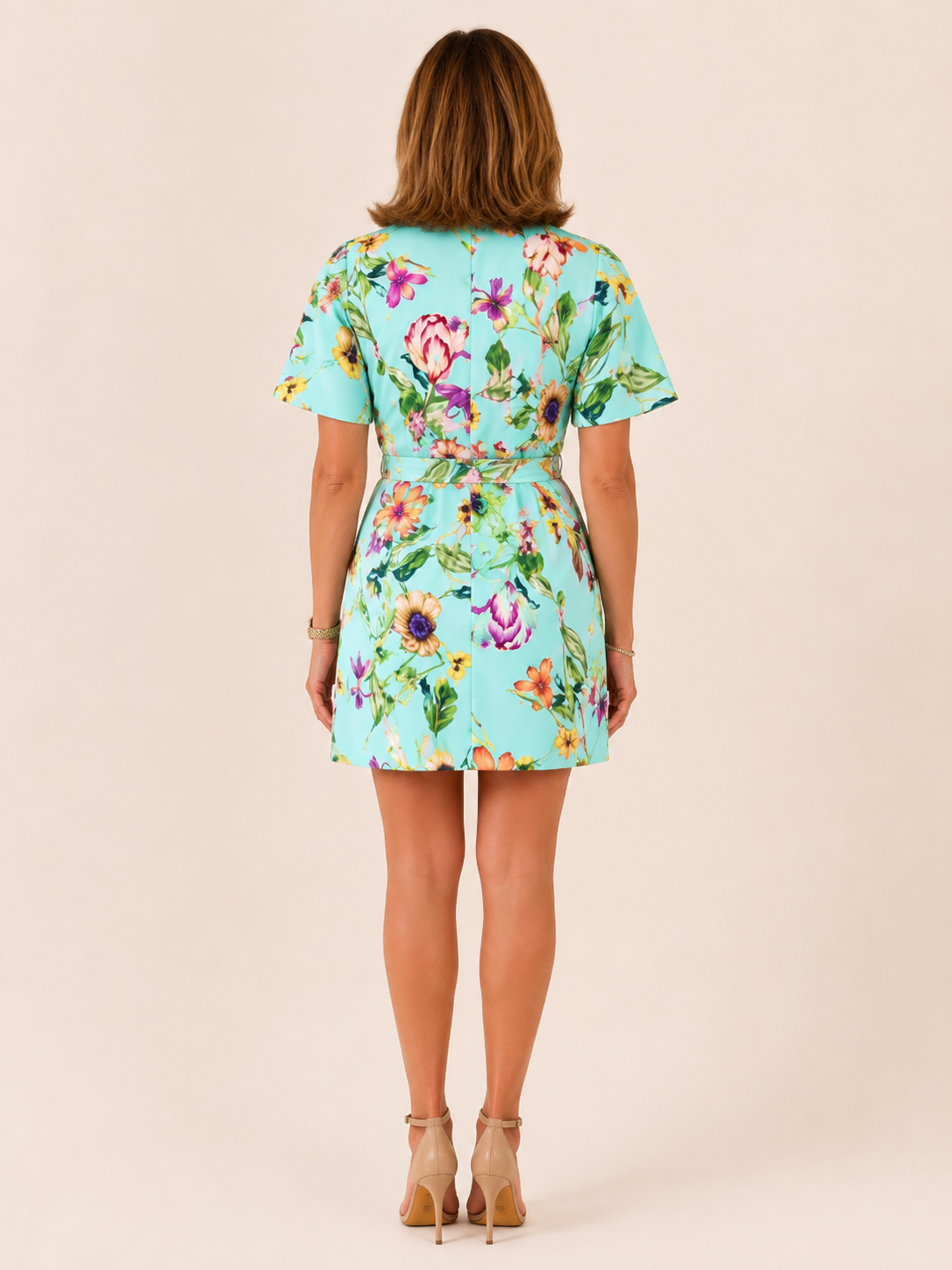 Tropical Bloom Wrap Mini Dress