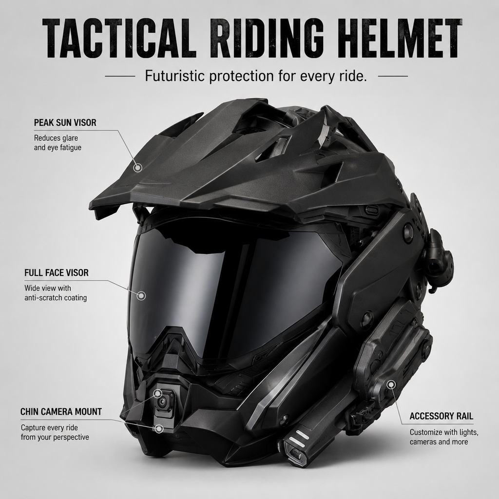Tactical Full-Face Riding Helmet