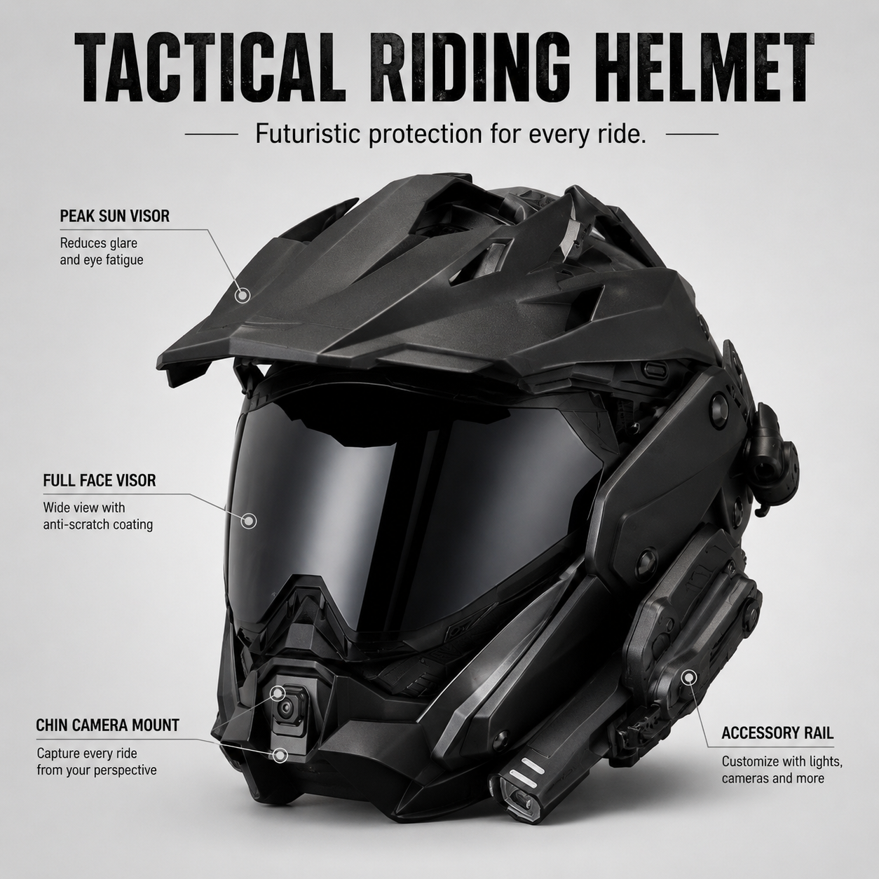 Tactical Full-Face Riding Helmet