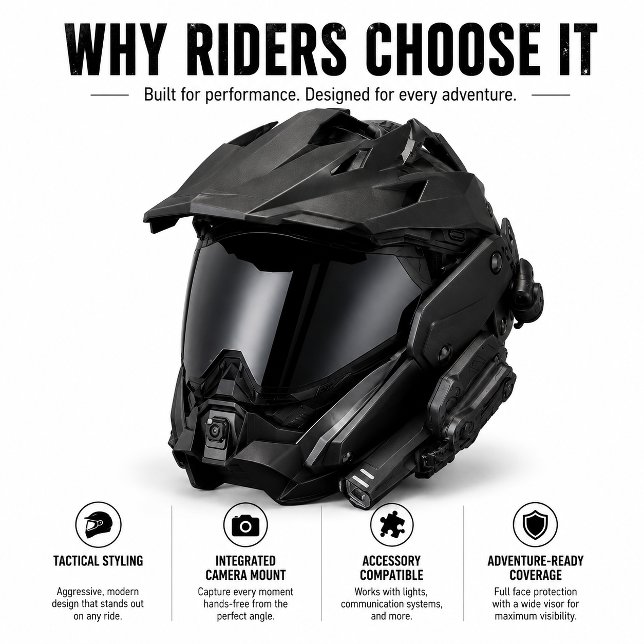 Tactical Full-Face Riding Helmet