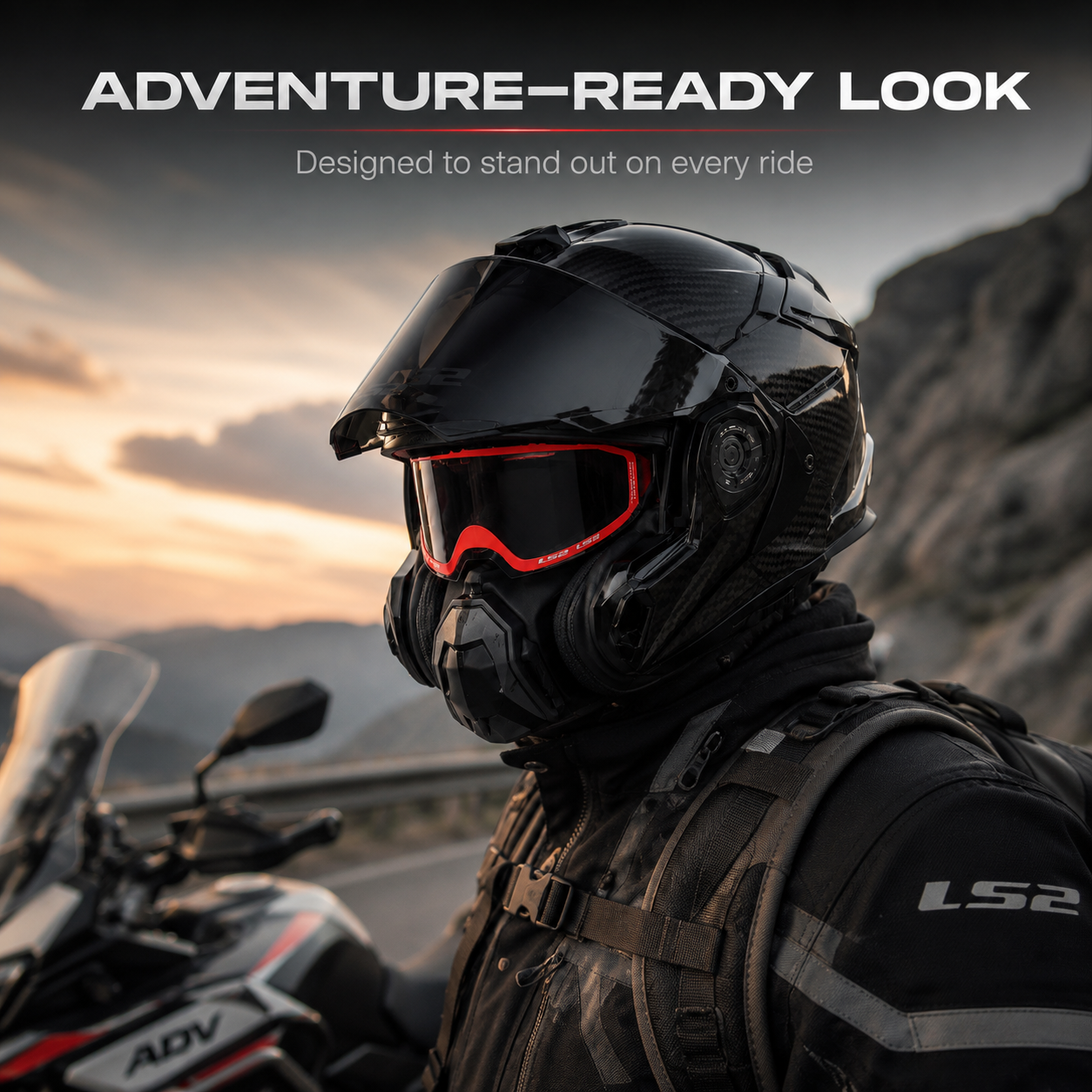 Carbon Adventure Riding Helmet