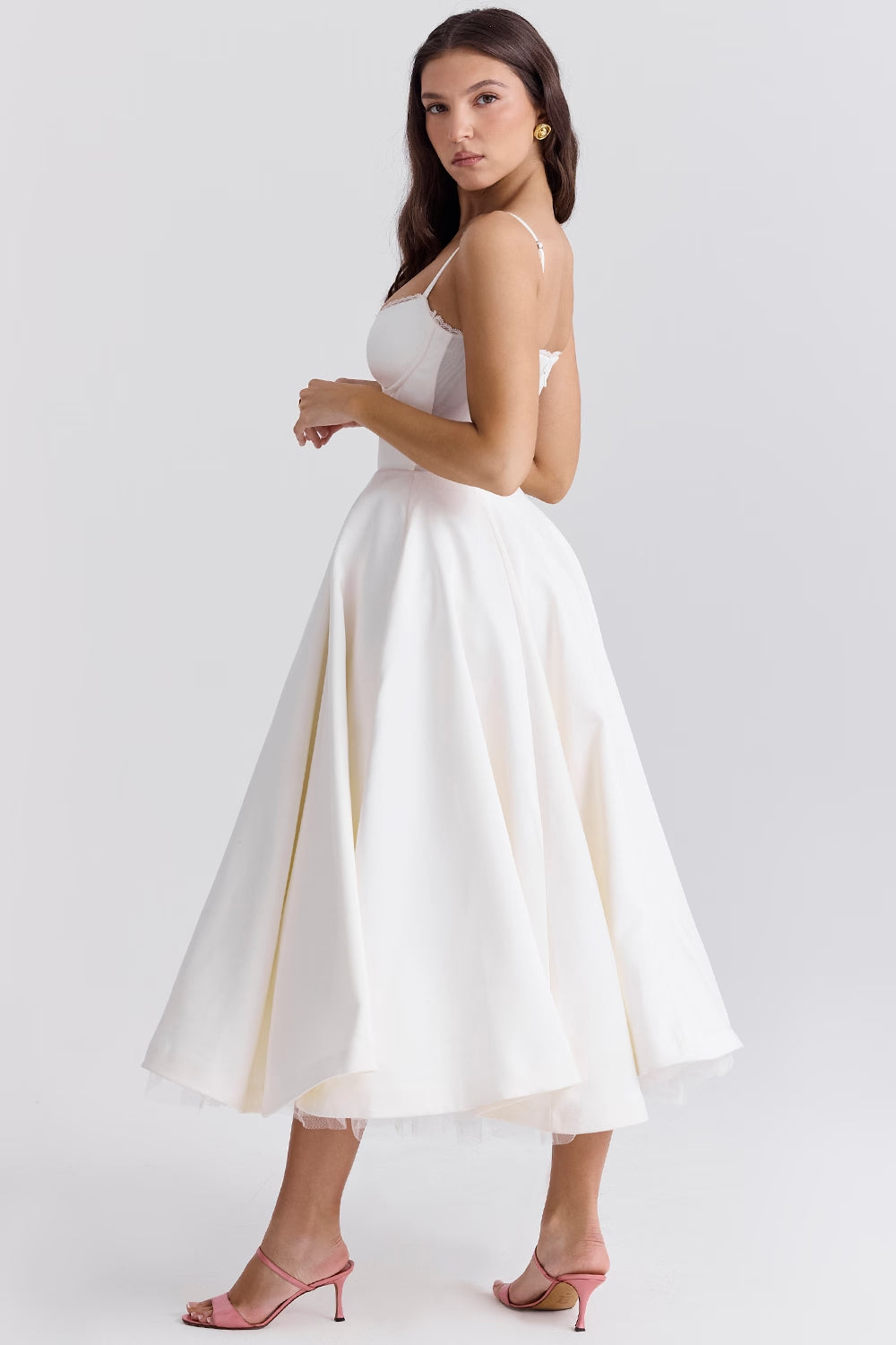 Ivory Tulle Midi Dress