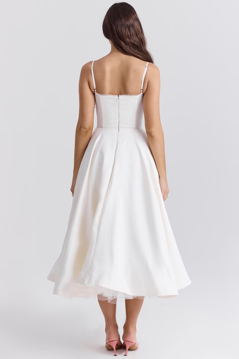 Ivory Tulle Midi Dress
