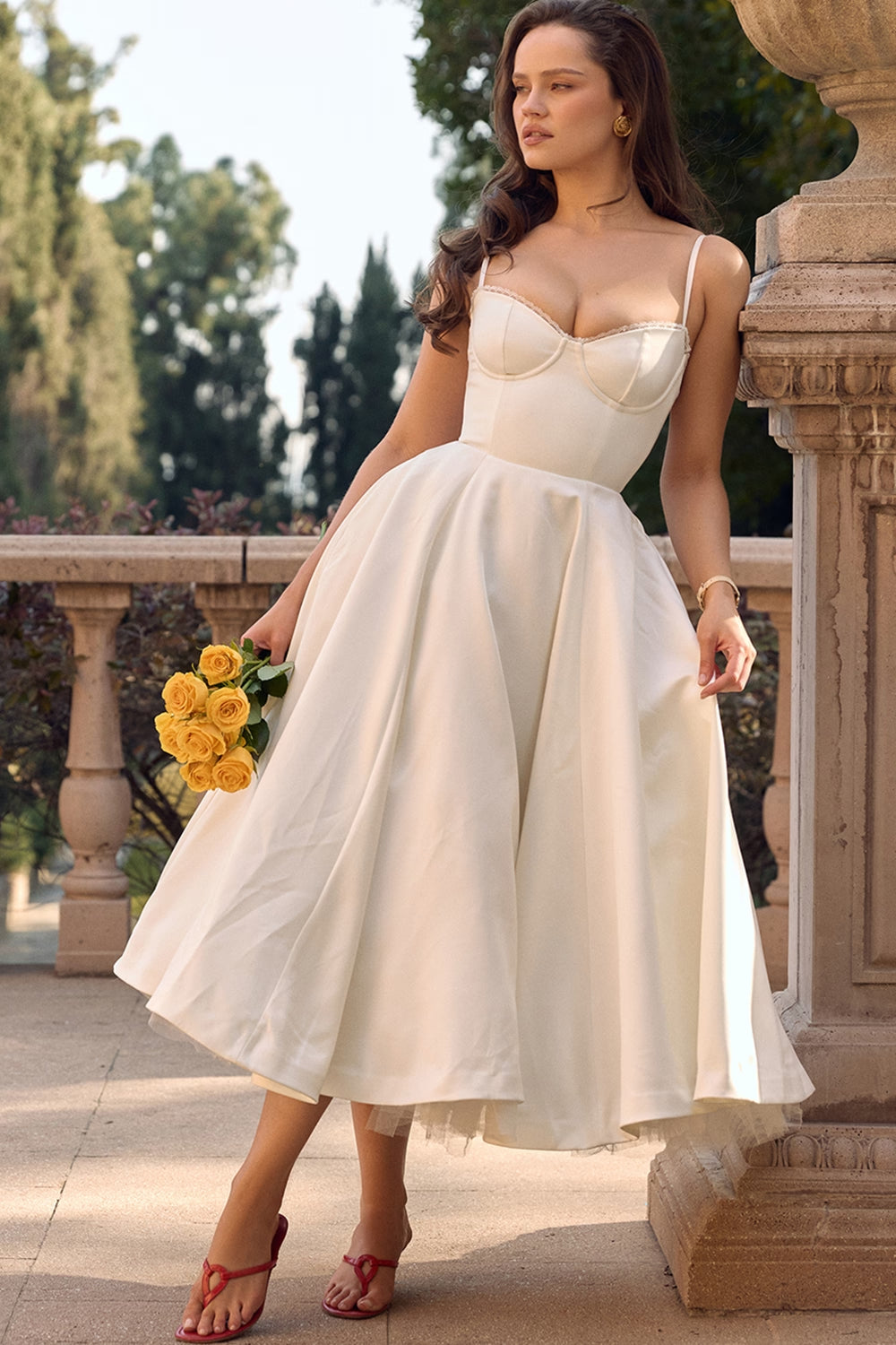 Ivory Tulle Midi Dress