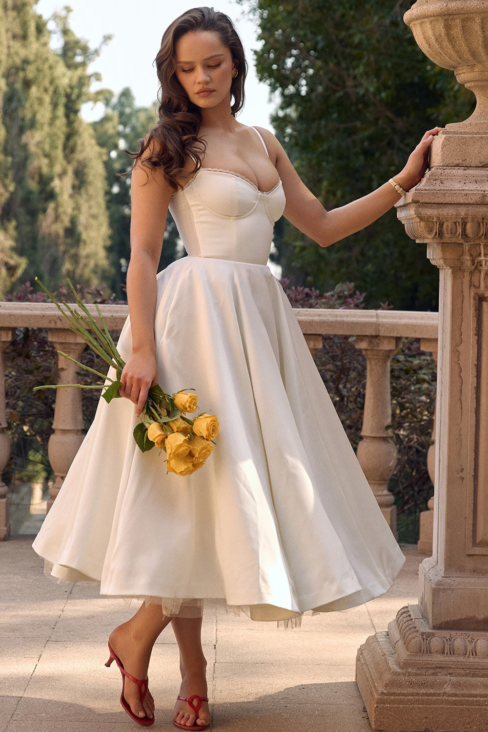 Ivory Tulle Midi Dress